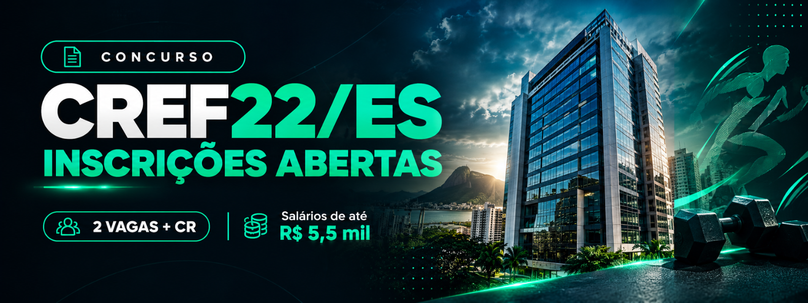 Imagem de capa da notícia Concurso CREF-ES: inscrições abertas para cargos de nível superior